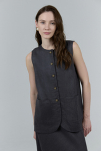 Жилет удлиненный изо льна