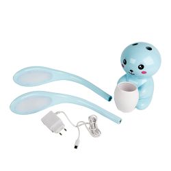 ULM-D160 12W-3000-6000K-DIM BLUE Светильник настольный светодиодный Заяц. с подставкой под канцелярские принадлежности. Сенсорный выключатель. Диммер. Синий. TM Uniel