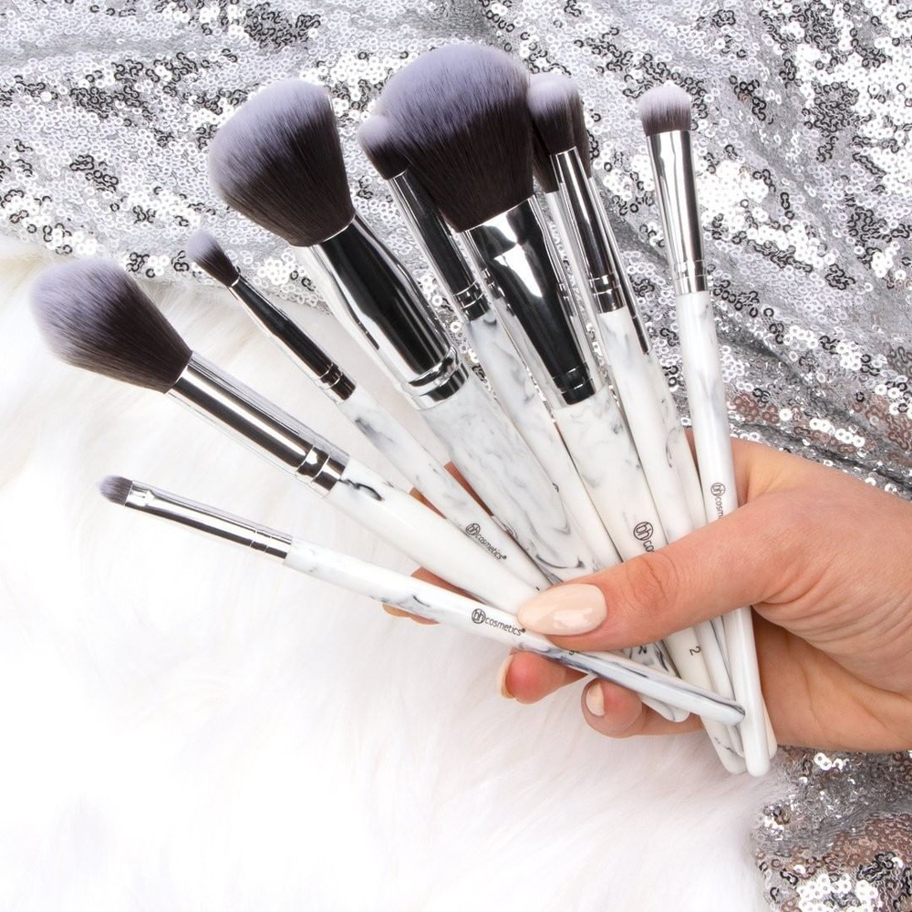 BH Cosmetics White Marble 9 piece brush set