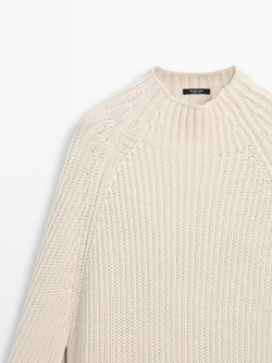 Massimo Dutti Трикотажная накидка с разрезами, дымчатый