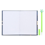 Блокнот детский Basir на замке, с ручкой, формат А6, серия "Спорт", с игрушкой, переплет 7БЦ, 18*13.2 см, 48 листов, ассорти