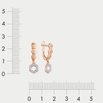 Серьги женские с фианитами из красного золота 585 пробы (арт. 027362-1102)