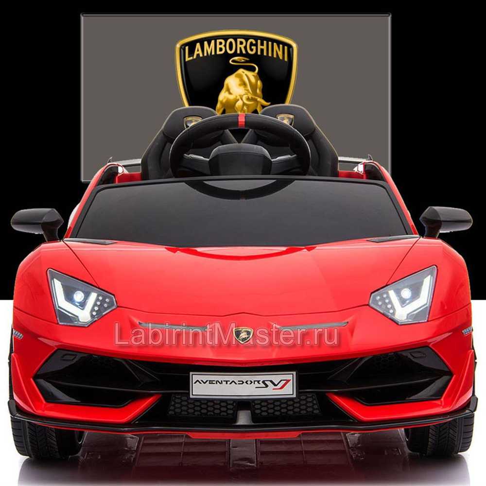Детский электромобиль "Lamborghini Aventador SVJ", красный