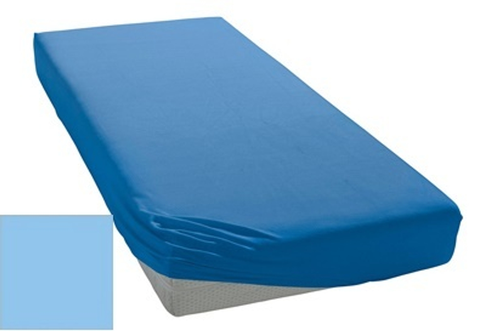 Простыня трикотажная 90-110x200 Elegante 8000 голубая фото