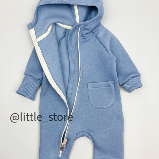 Комбинезон "Simple" из футера с начесом, Серо-голубой