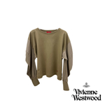 VIVIENNE WESTWOOD RED LABEL ЛОНГСЛИВ БЕЖЕВЫЙ С ВЫШИВКОЙ С ОБЪЕМНЫМИ РУКАВАМИ