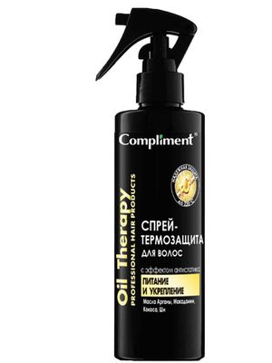 Compliment Спрей-термозащита для волос c эффектом антистатика  Oil Therapy Питание и укрепление, 200мл