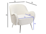 Кресло Garda Decor букле кремовое 72*75*76 см мет.ножки