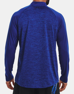 Футболка мужская теннисная теннисная Under Armour Tech 2.0 1/4 Zip - bauhaus blue/black