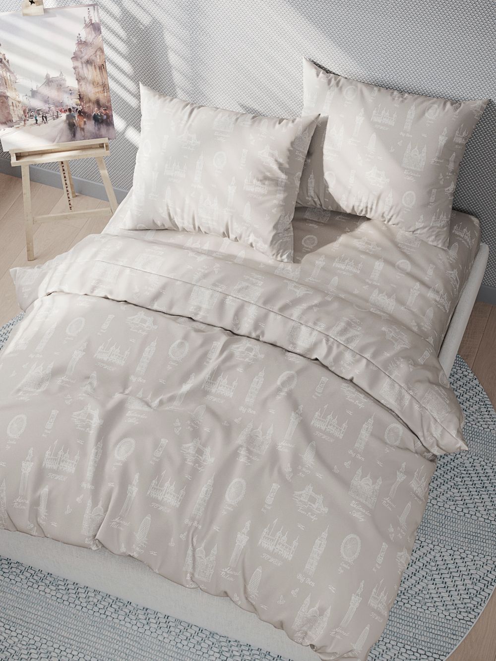 Простынь  перкаль Сказка "Туманный альбион" 150x215 см