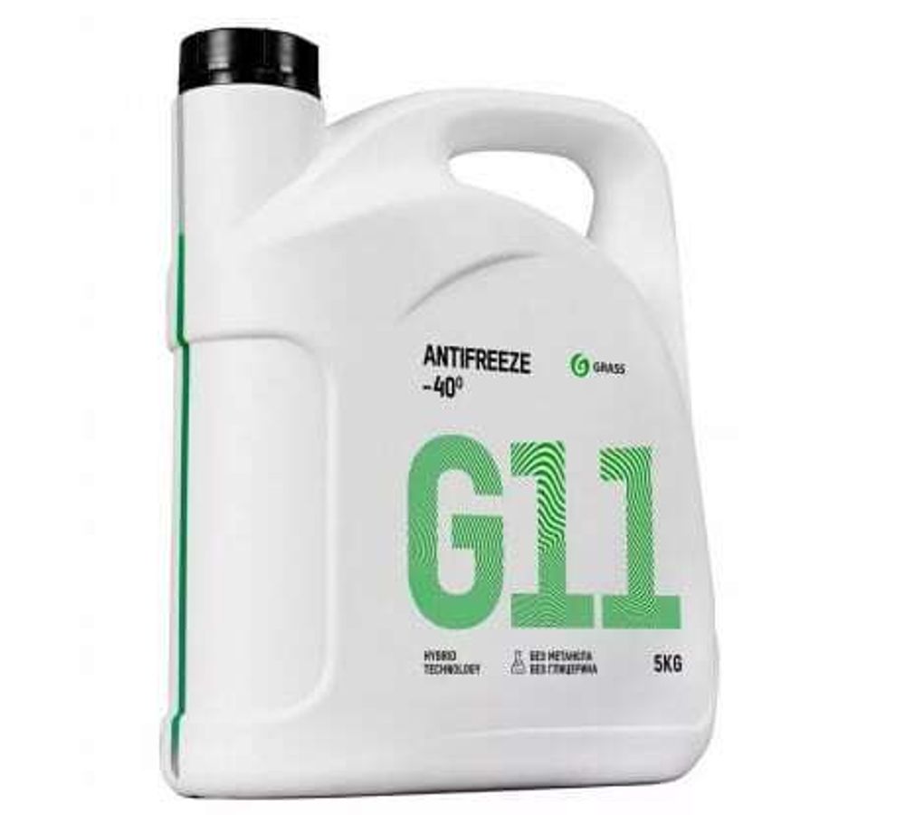 Жидкость охлаждающая низкозамерзающая зеленого цвета  &quot;Антифриз G11 -40&quot; (канистра 5 кг)