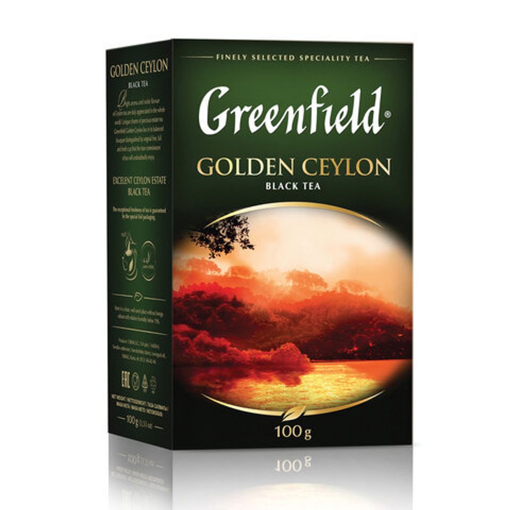 Чай GREENFIELD Golden Ceylon черный  листовой 100 г карт.упак.