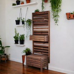 Полка настенная деревянная с металлом Эпларо для цветов, для декора, для хранения, венге