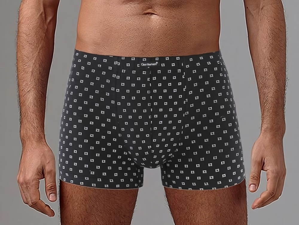 Мужские трусы-боксеры с геометрическим узором (Размер: XXL) (Цвет: черный)