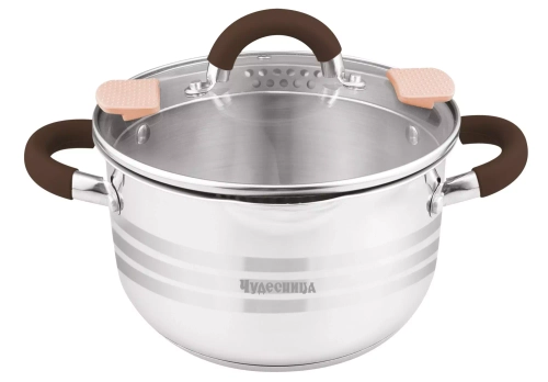 Кастрюля из нержавеющей стали c крышкой КС-3507