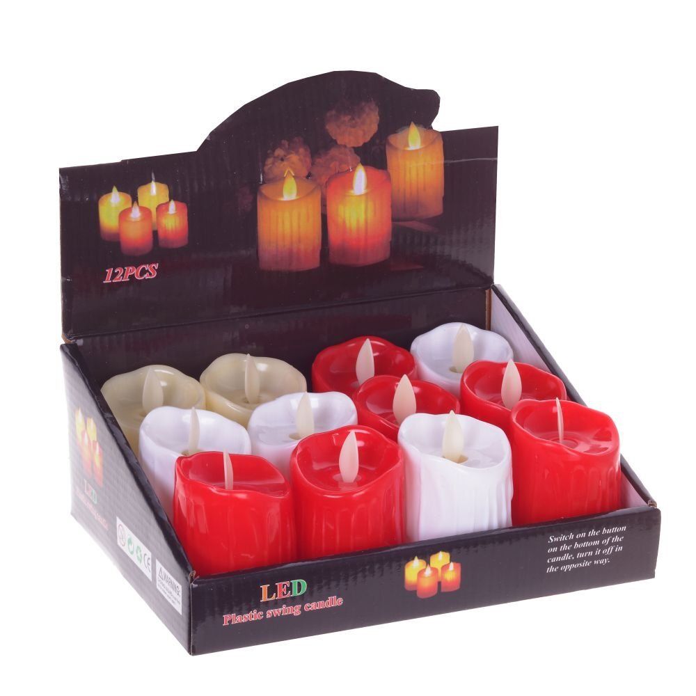 GAEM Набор из 12шт, Изделие декоративное с подсветкой "Свеча" (3xCR2032), L16 W16 H8,5 см