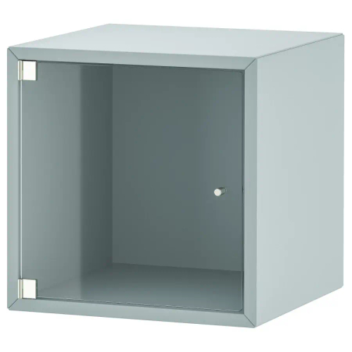 Навесной шкаф со стеклянными дверцами - IKEA EKET/ЭКЕТ ИКЕА, 35х35х35 см, голубой