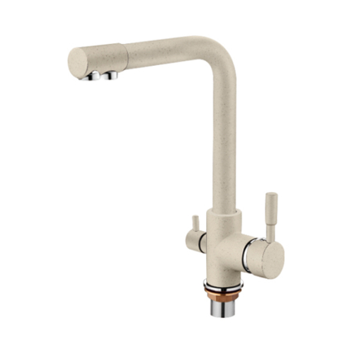 Смеситель LEDEME для кухни с выходом д/питьевой L4055W-3 (молочный)