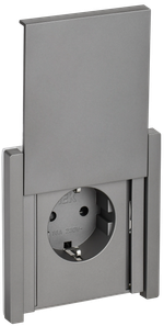 FORTE&PIANO Розетка 1-местная с заземлением с защитными шторками и крышкой винтовое крепление 16А IP44 FP521 сталь IEK