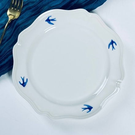 Lenardi 164-147 Набор из 6 тарелок 21,5см ЛАСТОЧКИ в под.уп.(х6)Фарфор