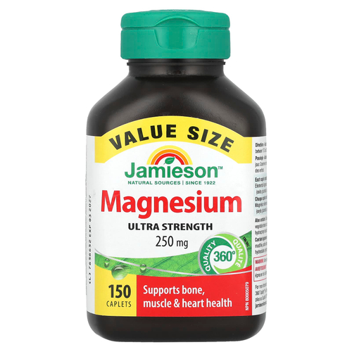 Jamieson Vitamins, Магний, сверхсильный препарат, 250 мг, 150 капсул