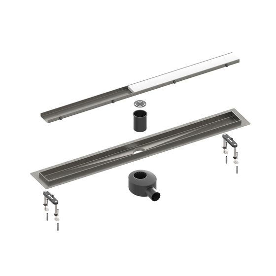 Душевой лоток Drain System 700 DS230207/18 Черное золото, с панелью «Plate» под плитку