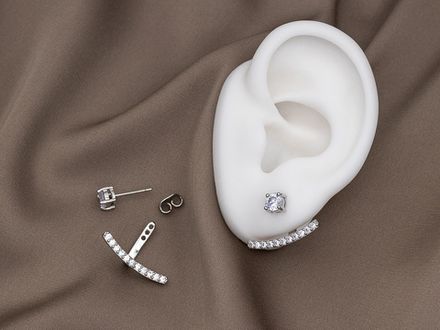 Серьги-джекеты "Дорожка Crystal" 16,5мм (уценка)