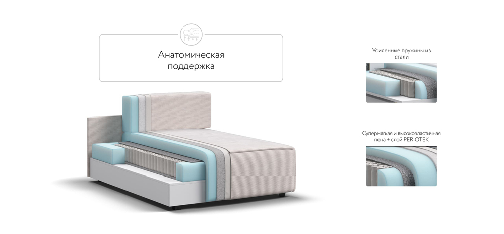 Босс Софт Модуль оттоманка Вельвет Корд бежевый