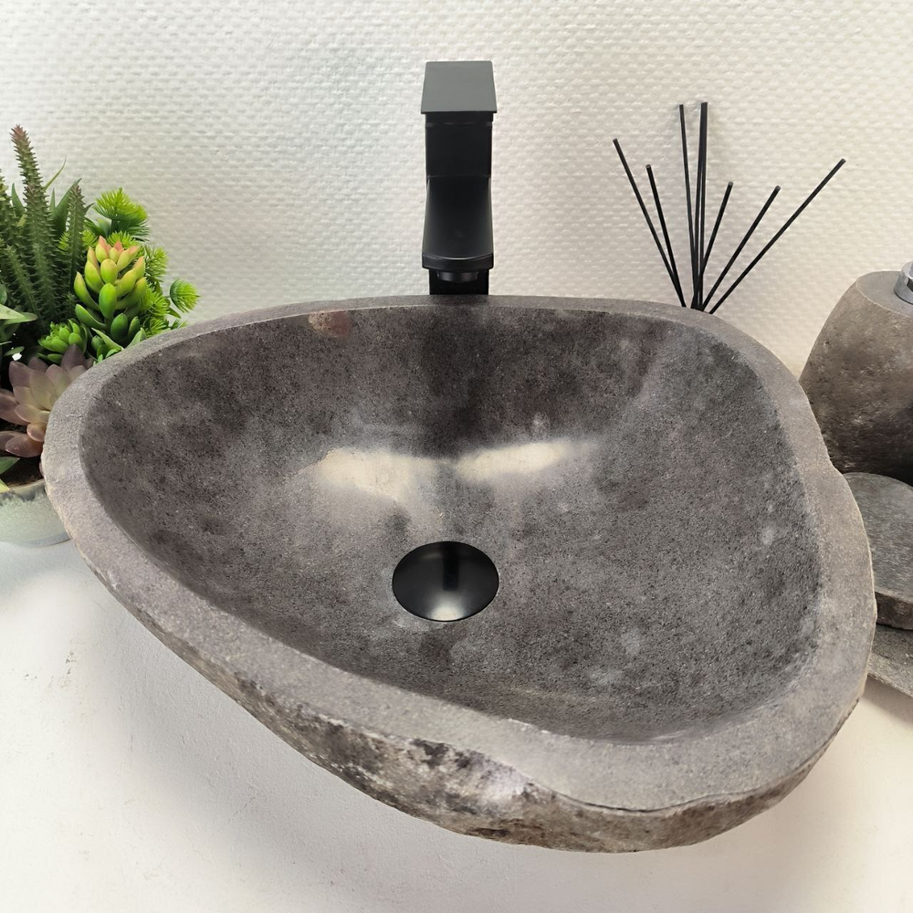 Раковина из речного камня RS-63514 (44*38*15) 0122