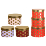 Подарочная коробка Basir 3 в 1, круглые с крышкой, серия "Горох", размер 24.5*16/23.5*14.5/20.5*13 см (диаметр*высота), ассорти
