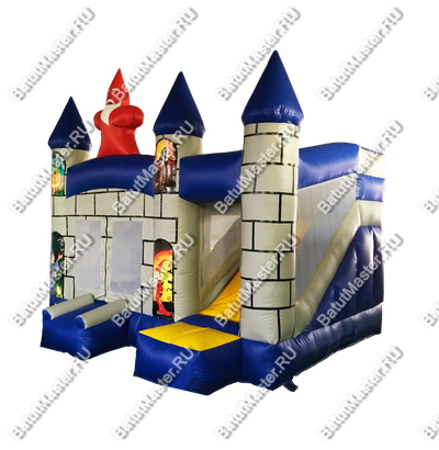 Коммерческий надувной батут "Замок Мерлина", размер 4*4*4 м