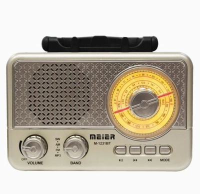 Радиоприемник Meier M-1231BT, портативный 3-диапазонный AM FM SW,  Bluetooth, TF Card, MP3