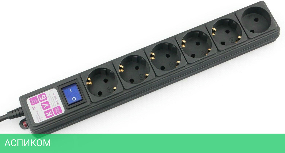 Сетевой фильтр Power Cube SPG6-B-1,9м черный