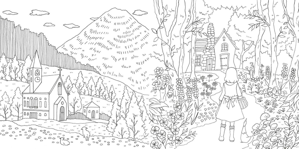 Romantic Country: A Fantasy. Coloring Book