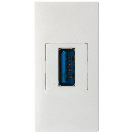 Розетка информационная USB для передачи данных,  1мод.,  бел. (22.5х45мм),  USB3.0,  серия (тип) D