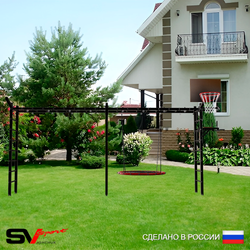 Уличная шведская стенка Sv Sport рукоход х 2 У52311.2К (Турник/Брусья/Гнездо 115см/Щит баскет/Кронш бокс)