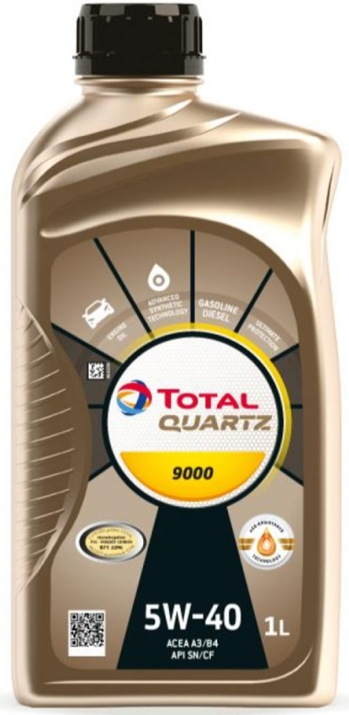 Моторное масло Total Quartz 9000 5W-40, синтетическое, 1 л