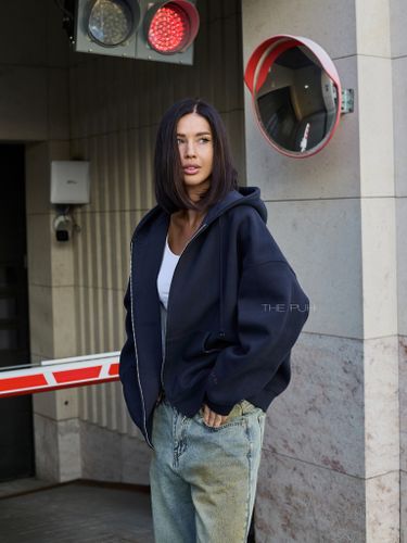 Худи на молнии в синем цвете