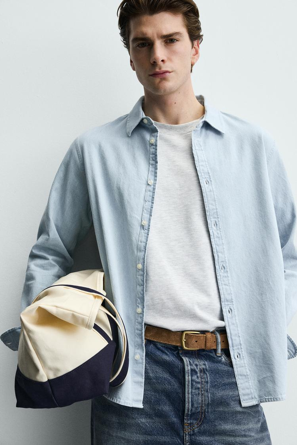 ZARA ДЖИНСОВАЯ РУБАШКА, НЕБЕСНО-ГОЛУБОЙ