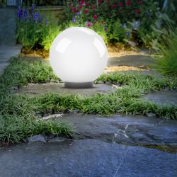 Садово-парковый светильник ЭРА НТУ 01-150-401 шар опаловый на опору / кронштейн IP44 Е27 max150Вт d400mm | Садово-парковые светильники