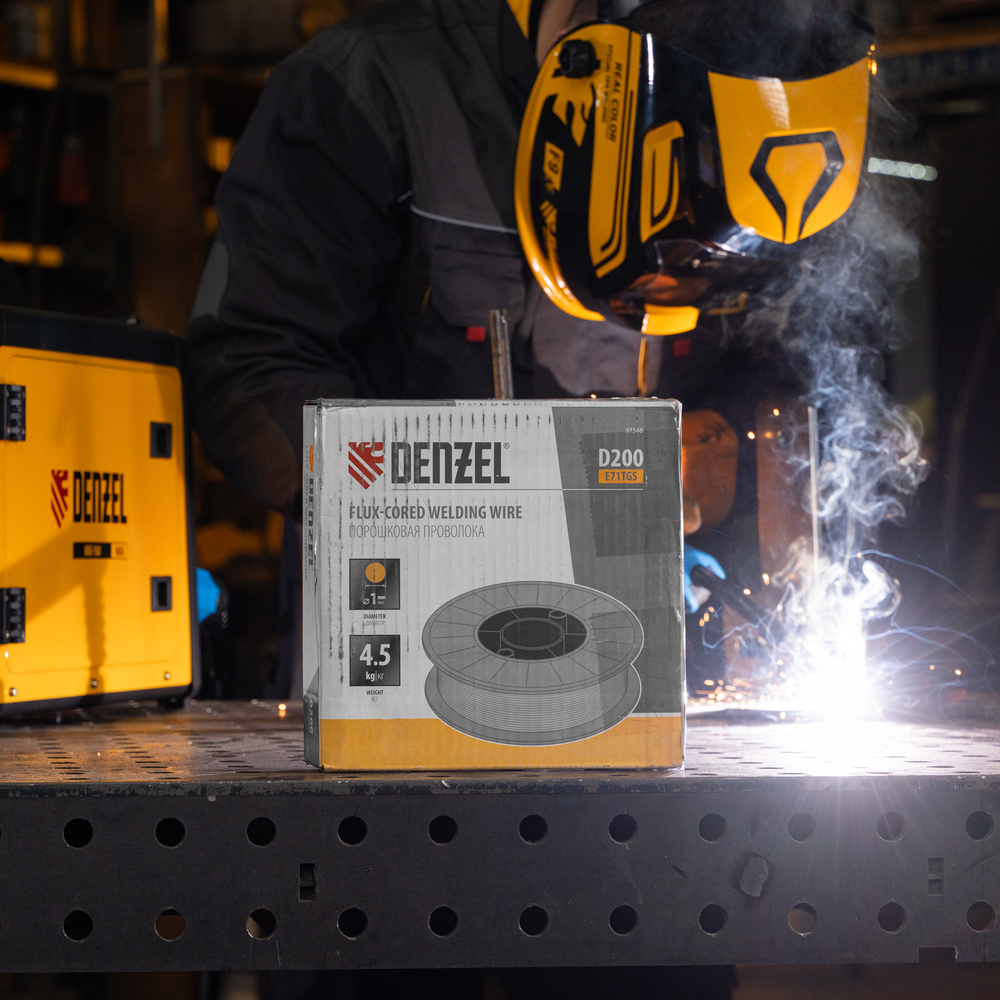Порошковая проволока Е71TGS, диам. 1 мм, 4,5 кг, диам. катушки D200 Denzel