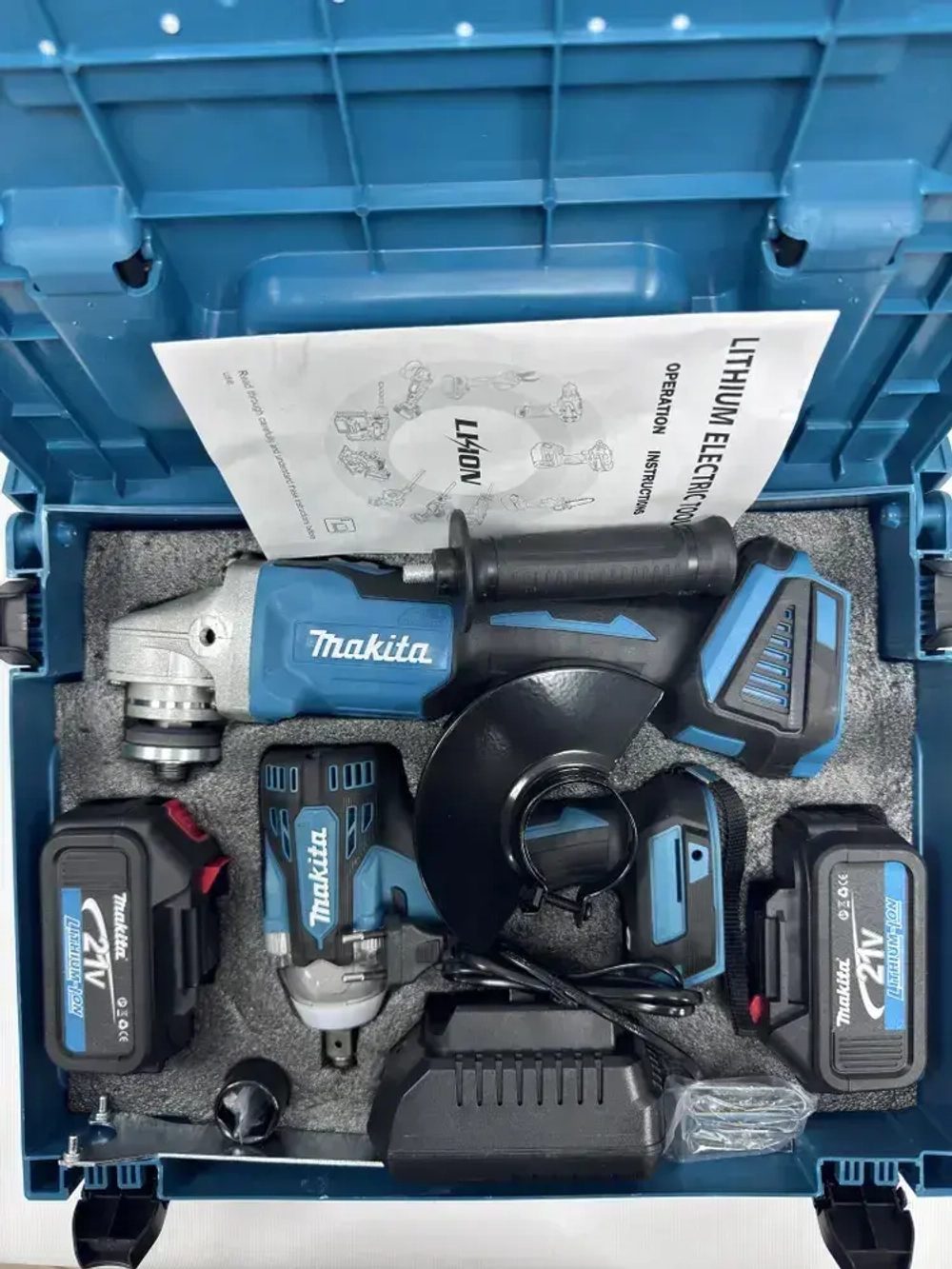 Аккумуляторный набор 2в1 УШМ болгарка и гайковерт Makita