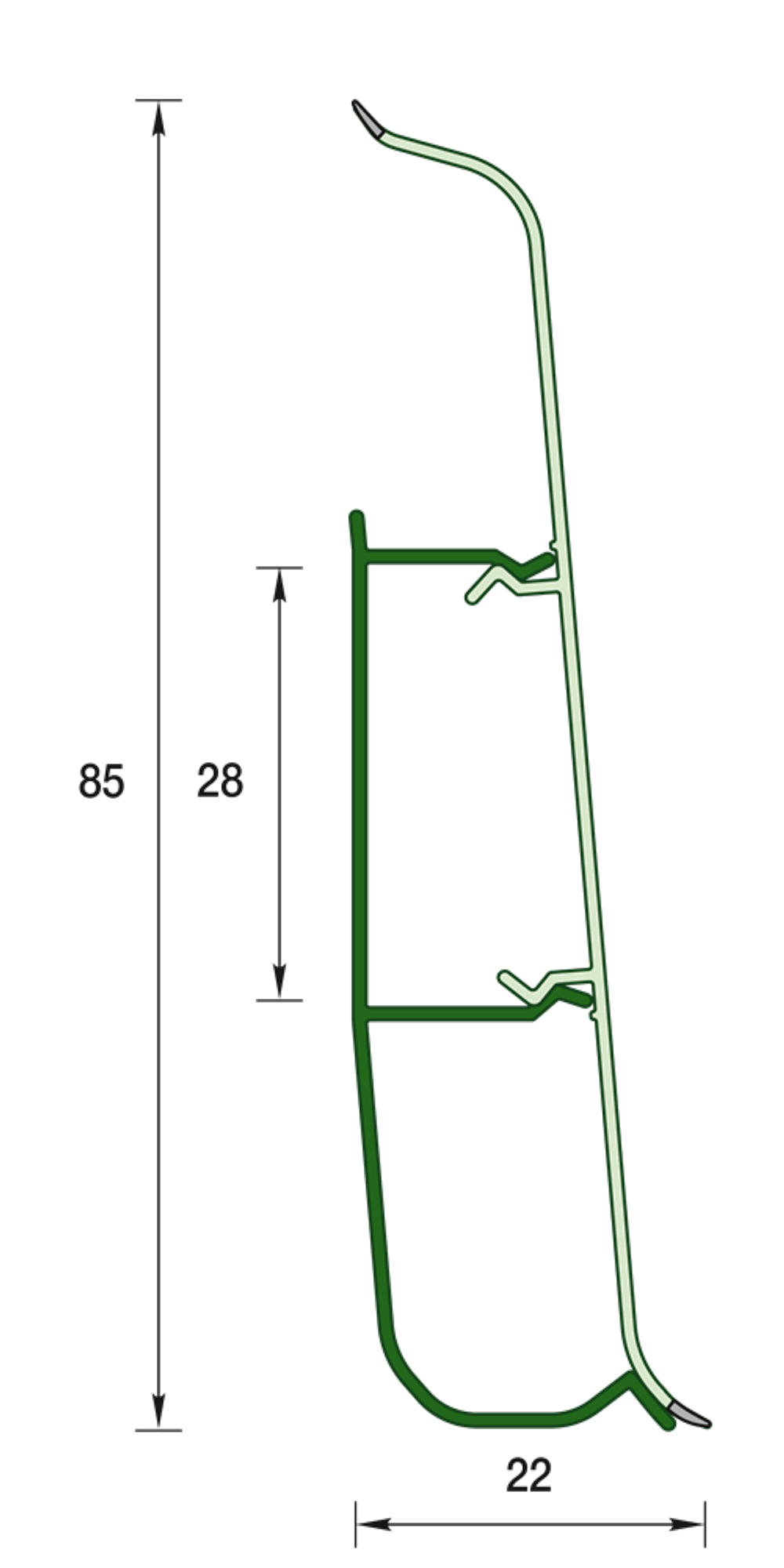 Плинтус напольный Deconika 275 Сосна оливье, 2200x23x85 мм