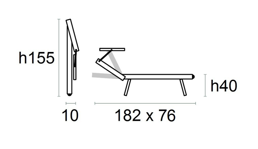 Шезлонг-лежак металлический Magnani Smart, серебристый