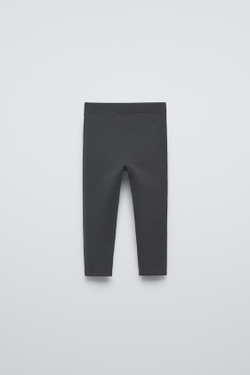 ZARA НАБОР ИЗ ДВУХ ОДНОТОННЫХ ЛЕГИНСОВ, АНТРАЦИТОВО-СЕРЫЙ