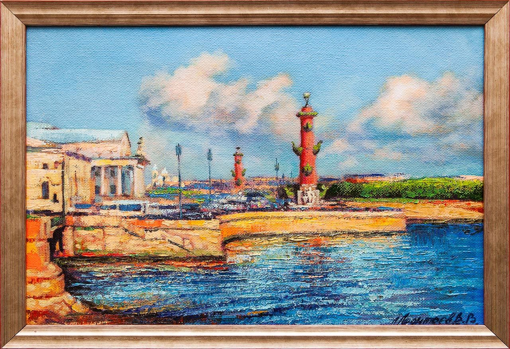 Картина маслом "Стрелка В.О" Леонтьев