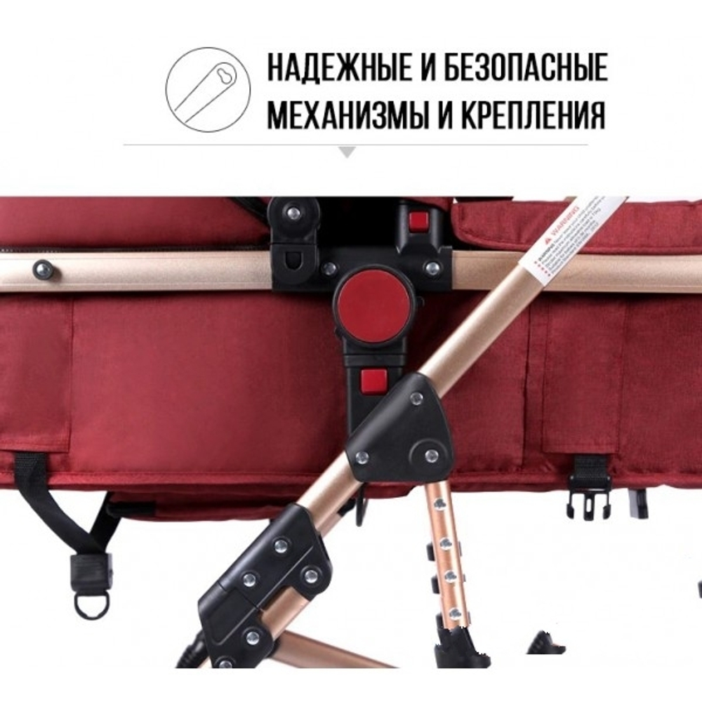 Коляска Belecoo/Luxmom 530-W 2в1 Тёмно-серый текстиль