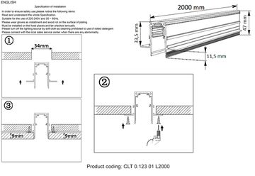 Шинопровод магнитный встраиваемый для трекового светильника 2 метра CLT 0.123 01 L2000 WH белый Space Crystal Lux