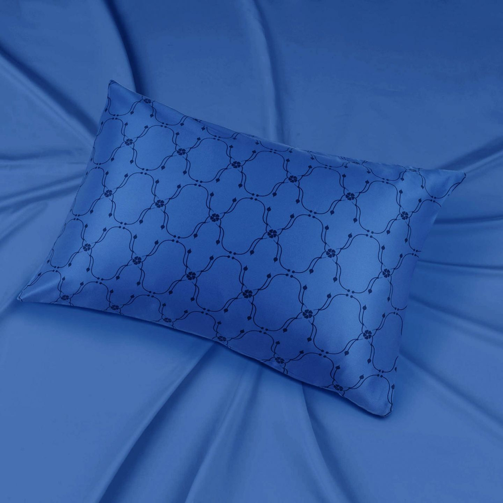 Наволочка 50x70 Mollen Узор васильково-синяя шелковая