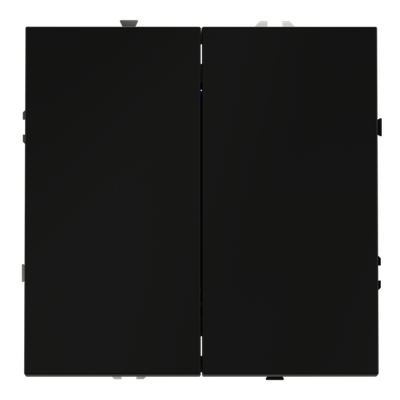 Перекрестный переключатель встраиваемый VOLTUM S70 двухклавишный 10А, (черный матовый)